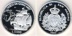 5000 Lira San Marino Argento 