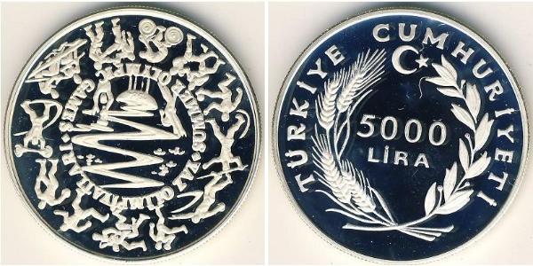 5000 Lira Turchia (1923 - ) Argento 
