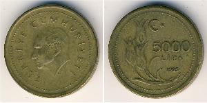 5000 Lira Turkey (1923 - ) Bronze 