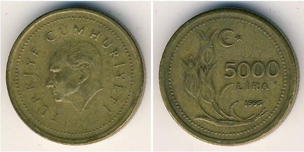 5000 Lira Turquie (1923 - ) Bronze 