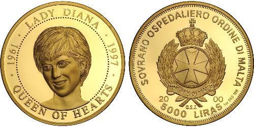 5000 Lira Malte Or 