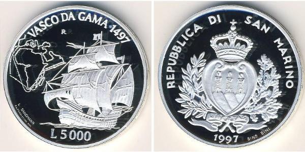 5000 Lira San Marino Silber 