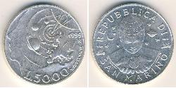 5000 Lira San Marino 銀 