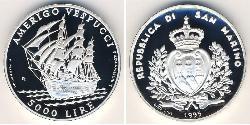 5000 Lira San Marino 銀 