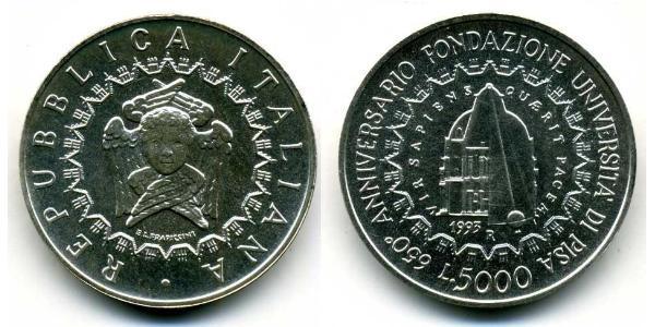 5000 Lira 意大利 銀 