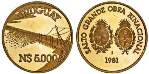 5000 Peso Uruguay Oro 