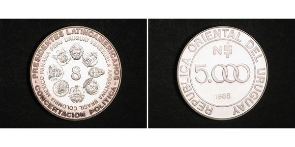 5000 Peso Uruguay 銀 