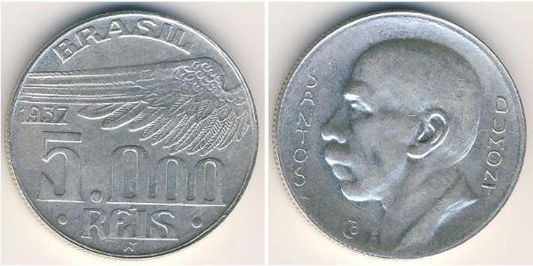 5000 Reis Brasile Argento 