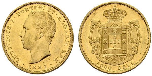 5000 Reis Kingdom of Portugal (1139-1910) Gold Ludwig I. (Portugal) (1838 - 1889)