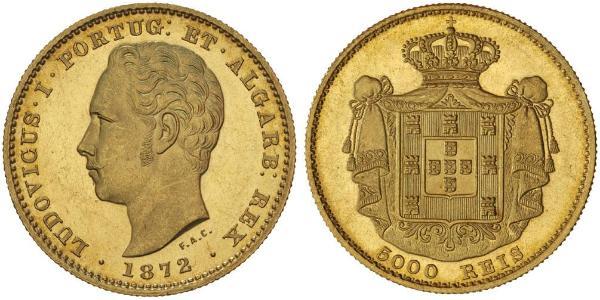 5000 Reis Kingdom of Portugal (1139-1910) Gold Luís I of Portugal (1838 - 1889)