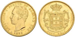 5000 Reis Royaume de Portugal (1139-1910) Or Louis Ier de Portugal (1838 - 1889)