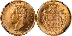 5000 Reis Royaume de Portugal (1139-1910) Or Louis Ier de Portugal (1838 - 1889)