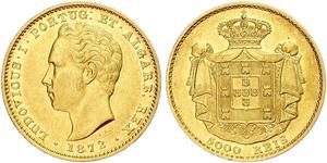 5000 Reis Royaume de Portugal (1139-1910) Or Louis Ier de Portugal (1838 - 1889)