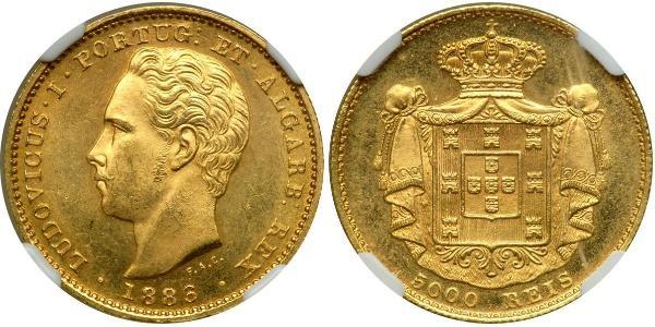 5000 Reis Regno del Portogallo (1139-1910) Oro Luigi del Portogallo (1838 - 1889)
