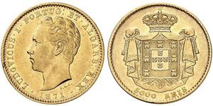 5000 Reis Reino de Portugal (1139-1910) Oro Luis I de Portugal (1838 - 1889)