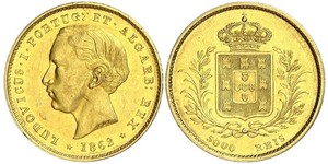 5000 Reis Reino de Portugal (1139-1910) Oro Luis I de Portugal (1838 - 1889)