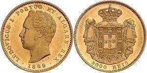 5000 Reis Reino de Portugal (1139-1910) Oro Luis I de Portugal (1838 - 1889)