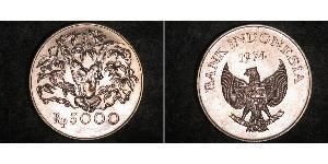 5000 Rupia Indonesia Plata 