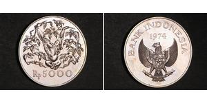 5000 Rupia Indonesia Plata 