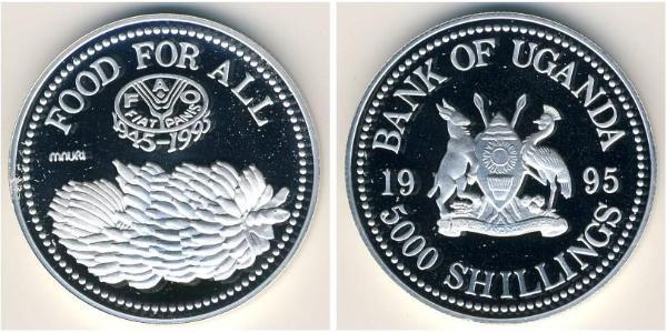 5000 Shilling Uganda Argent 