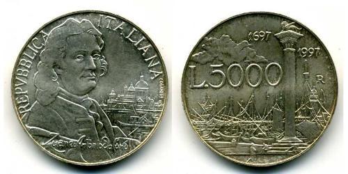 5000 Лира Италия Серебро 