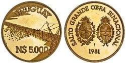 5000 Песо Уругвай Золото 