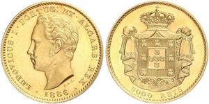 5000 Рейс Королевство Португалия (1139-1910) Золото Луиш I (1838 - 1889)