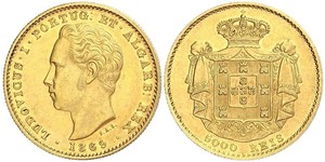 5000 Рейс Королевство Португалия (1139-1910) Золото Луиш I (1838 - 1889)