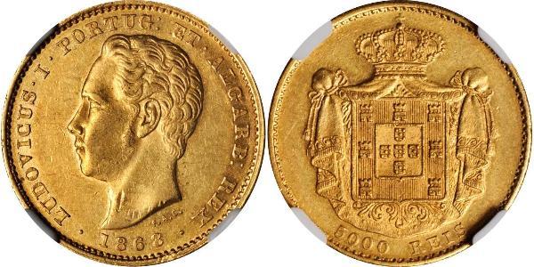 5000 Рейс Королівство Португалія (1139-1910) Золото Луіш I (1838 - 1889)
