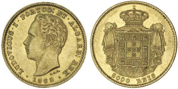 5000 Рейс Королівство Португалія (1139-1910) Золото Луіш I (1838 - 1889)