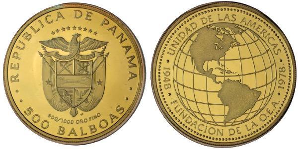 500 Balboa Republic of Panama Gold 