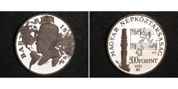 500 Forint Hongrie Argent Béla Bartók