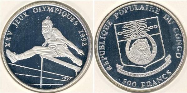 500 Franc République démocratique du Congo Argent 