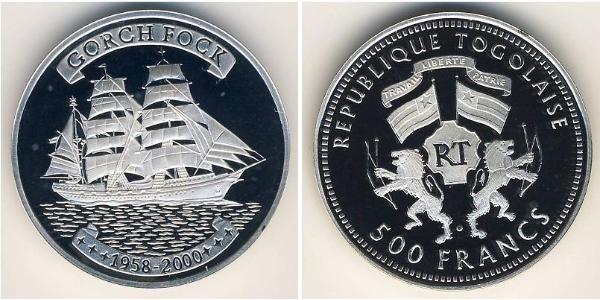 500 Franc Togo Argent 