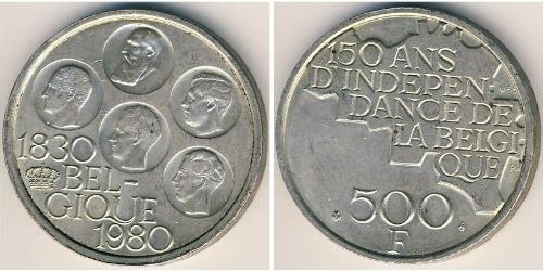 500 Franc Belgio Argento 