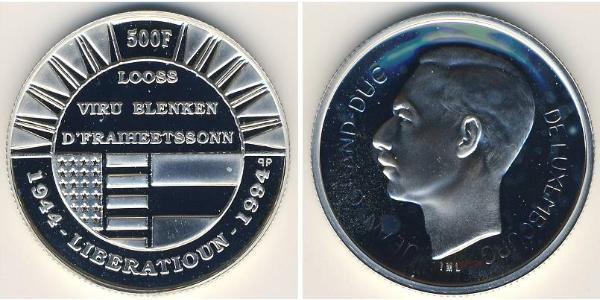 500 Franc Luxemburg Silber 
