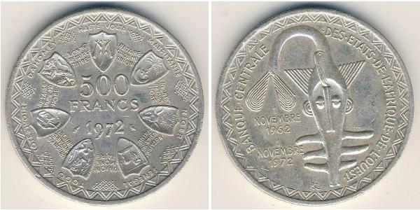 500 Franc African Union Silver 