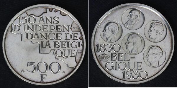 500 Franc 比利时 銀 