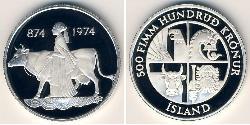 500 Krone Islande Argent 