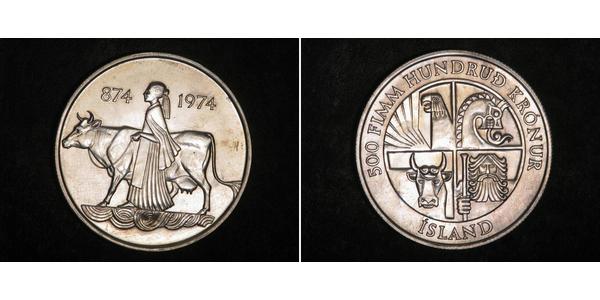 500 Krone Islande Argent 