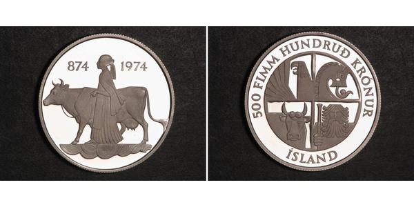 500 Krone Islanda Argento 