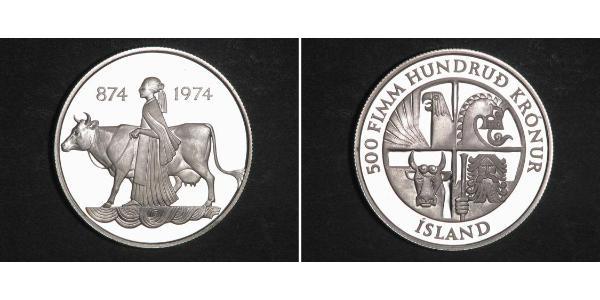 500 Krone Islanda Argento 