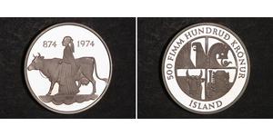 500 Krone Island Silber 