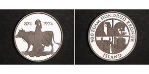 500 Krone Island Silber 