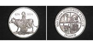 500 Krone Island Silber 