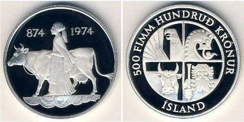 500 Krone Iceland Silver 