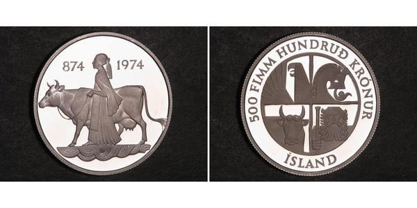 500 Krone Iceland Silver 