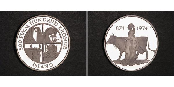 500 Krone Iceland Silver 
