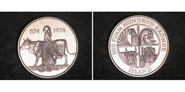 500 Krone Iceland Silver 