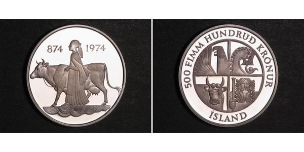 500 Krone Iceland Silver 